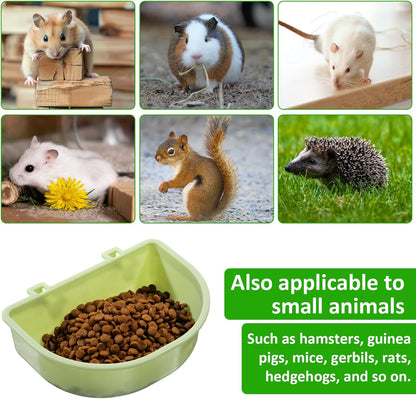 2 Pack Feeder, Hanging Food Bowl Feeder Food and Water Container for Wire Cage Feeding Dish Hanging Cups for Birds Hamsters Mice Rats Guinea Pig Small Pets