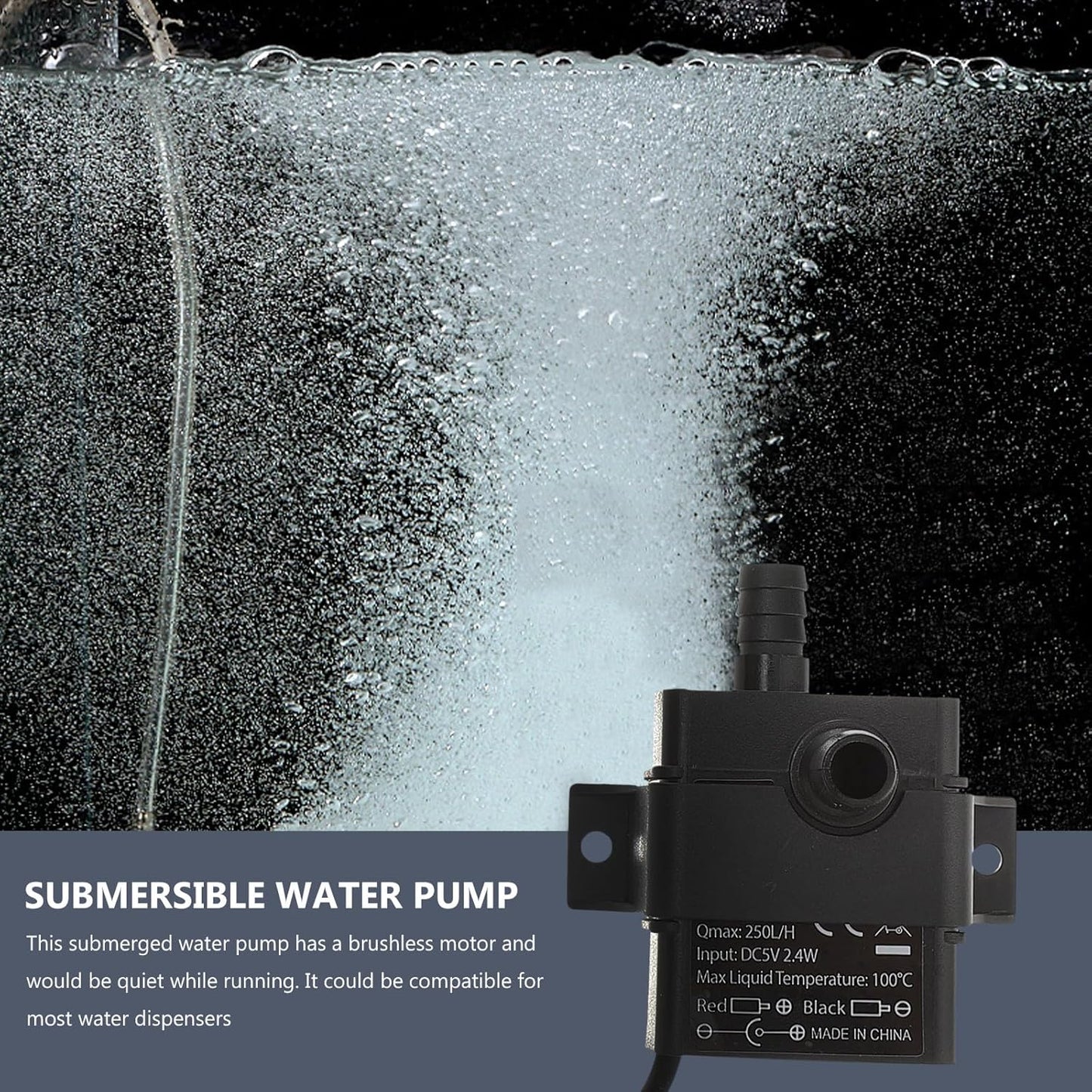 Mini Brushless Dc Water Pump 5V Submersible Fish Tank Water Cooling Pump for Aquarium and Pet Fountain with 2-Meter Lift for Aquatic Pets