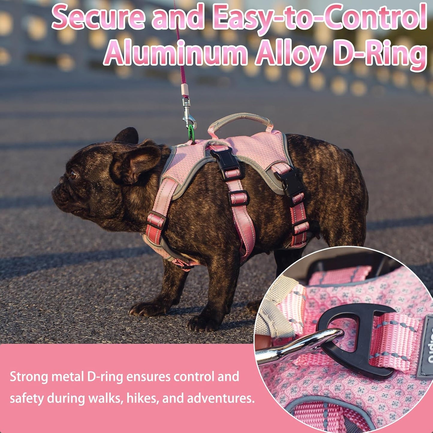 BELPRO Multi-Use Support Dog Harness, Escape Proof No Pull Reflective Adjustable Vest with Durable Handle, Dog Walking Harness for Big/Active Dogs (Pink, M)