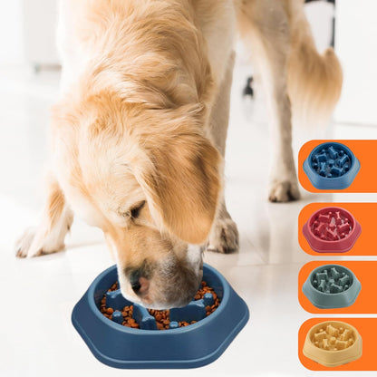 2PCS Slow Feeder Dog Food Bowl – Bowl Designed to Slow Eating, Promotes Healthy Digestion and Prevents Bloat, Ideal for Cats and Dogs (Red-Red)
