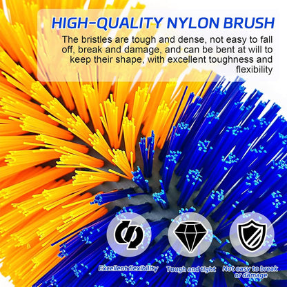 2PCS Livestock Scratch Brushes, Horse Scratcher Full Massage Brush Kit, Relieve Itching on Back, for Horse, Cattle, Sheep, Pig, Yellow