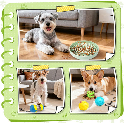 KIPRITII Enriching Slow Feeding Set for Dogs – Slow Feeder Dog Bowls & Interactive Toys with Puzzle-Based Enrichment for Smarter Eating & Busy Minds