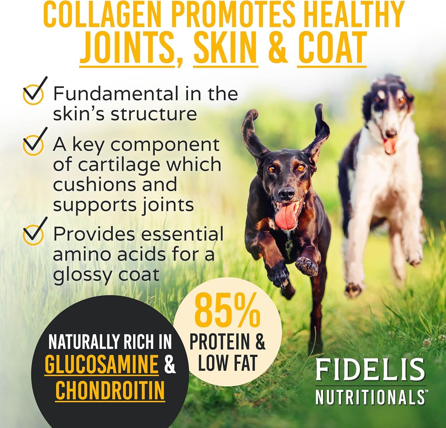 FIDELIS Rawhide Free Dog Chews Long Lasting, Treat Sticks, Dog Treats, Small & Large Dogs, Beef Collagen, Gluten Free, Grain Free, Pet Chew, Bones-Alternative, Made in USA, 4pk, Chicken, 7"