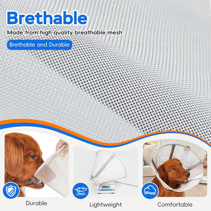 Dog Cone Collar to Stop Licking,Soft Mesh Recovery Collar After Surgery for Large Medium Small Dogs, Alternative to Elizabeth Cone of Shame (7,Grey)