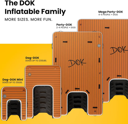 DOK Dog-DOK Inflatable Dock Platform: Safe & Easy Water Access for Dogs Up to 230 lbs; Floating Non-Slip EVA Foam with Dog Boat Ramp for Pool, Dock, & Lake | Military Grade & High Visibility