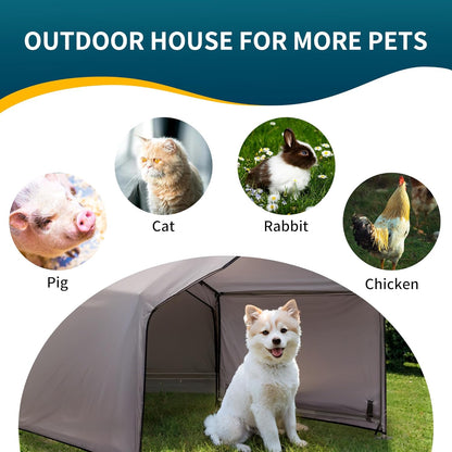 Dog Tent Outdoor, Extra Large Dog House Outside, Big Dog Shade Shelter Waterproof Weatherproof Doghouse Canopy with Ground Nails, Sun Rain Cover for Pet Cat Livestock, 4'x 4'x 3.3', Gray