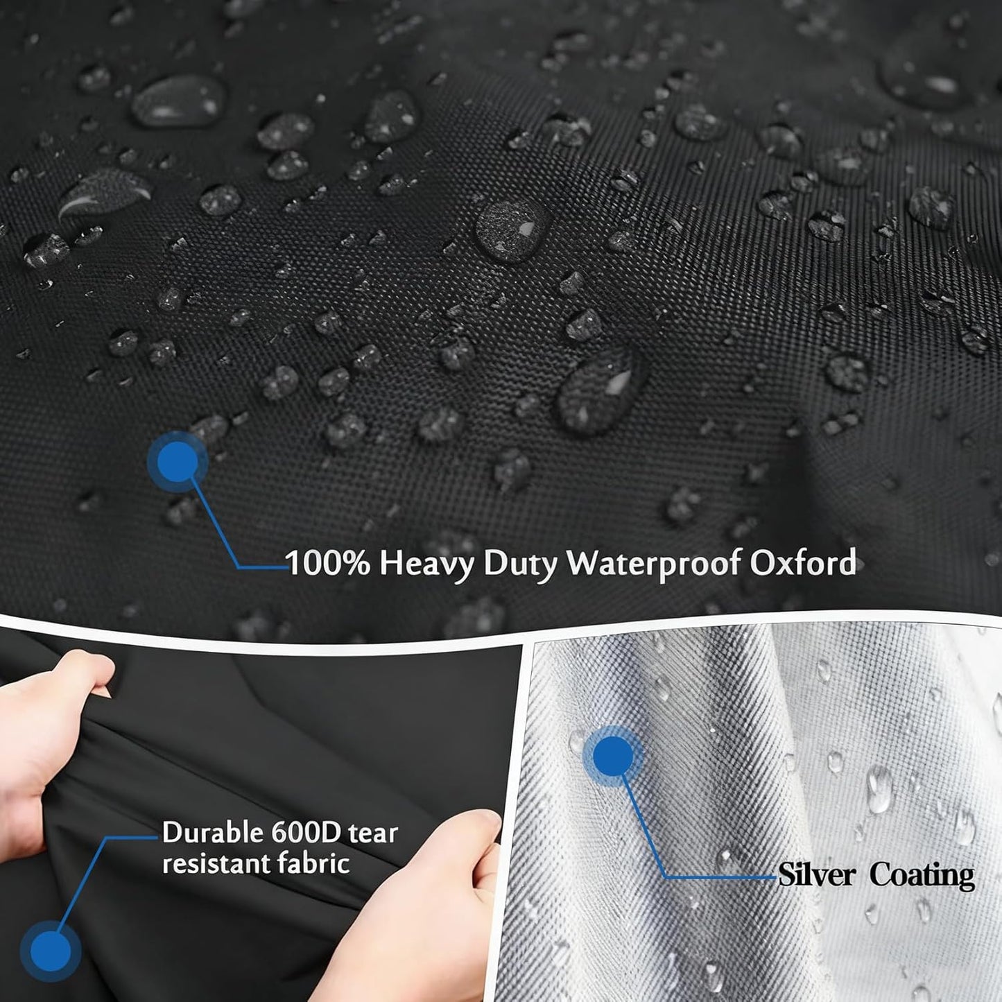 600D Heavy Duty Waterproof Outdoor Dog Kennel Cover, Full Coverage for 8.1'Dx4.1'Wx6.06'H Dog Cages, Only Cover