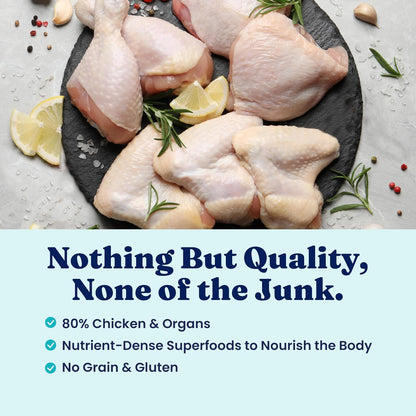 Solid Gold Air Dried Dog Food Toppers for Dry Food - Healthy Dog Treats w/Real Chicken & Superfoods - Serve as a Complete Meal, Topper or Treats - Supports Muscle Growth, Immunity & Digestion - 4oz