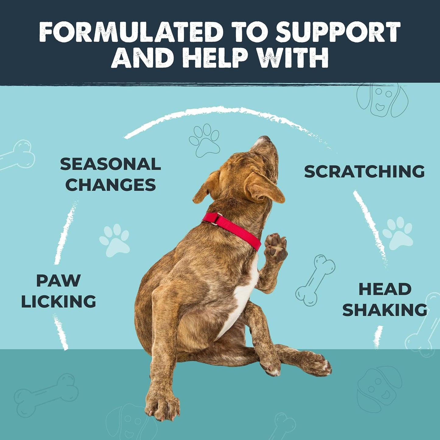 Mighty Paw Waggables Allergy Immune + Itch (Made in The USA) -Dog Chews Anti-Itch for Dogs. Allergy Support Vitamins for Skin and Coat Allergies. Omega 3 & Quercetin for Pets 120 Ct