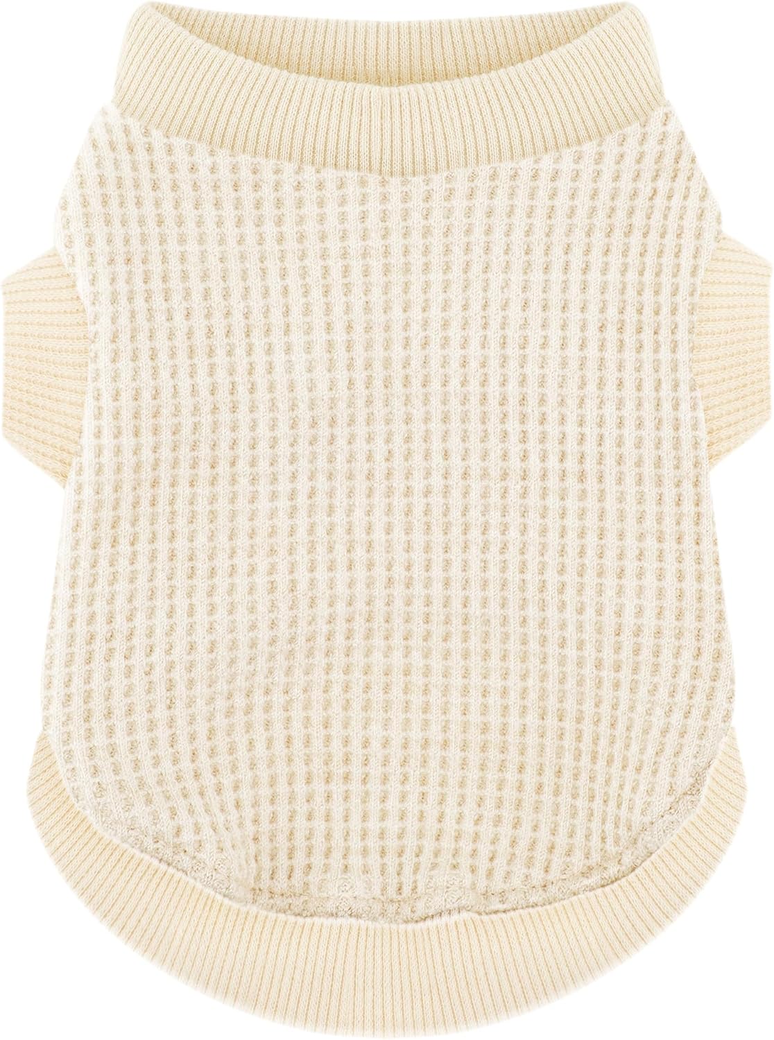 Cozy Lightweight Dog Sweaters Shirt for Small Puppies: Stretchable Beige Tank Top Attire, Perfect for Chihuahuas and Yorkies - Enhancing Comfort and Playfulness on Chilly Days - Medium