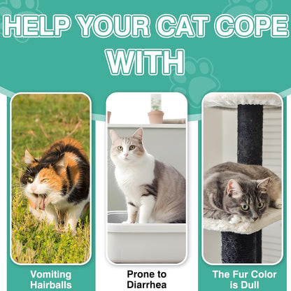 Cat Hairball Remedy Treats, 150 Soft Chews Cat Hair Ball Treatment Furball Control Relief Helps Eliminate and Prevent Hairballs for Indoor Cats Supports Skin and Coat Digestion Chicken Flavor