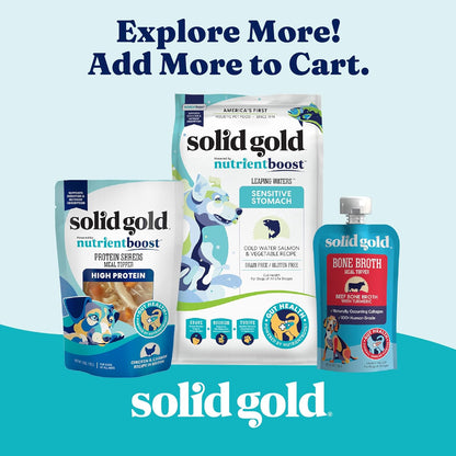 Solid Gold Homestyle Meals Wet Dog Food - Soft Food for Dogs w/Beef, Bone Broth & Superfoods for Gut Health Support - Dog Toppers for Dry Kibble - Fresh Refrigerated Full Meal Replacement - 9oz/6ct