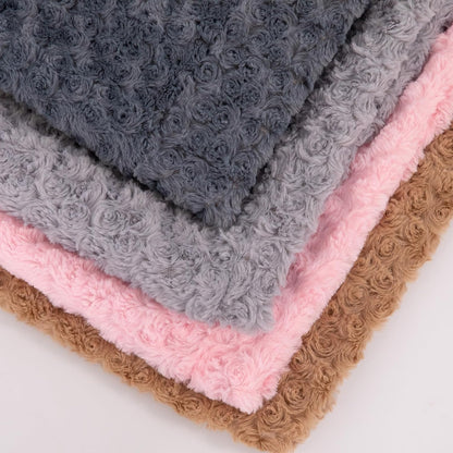 Faux Fur Dog Bed Covers – Ultra Soft Rose Velvet, Removable & Washable, Cozy & Durable,Large Pet Bed Cover Only (No Filling) – Gray, (Rose Velvet Dark Gray, 44" L x 32" W x 4.5" Th)