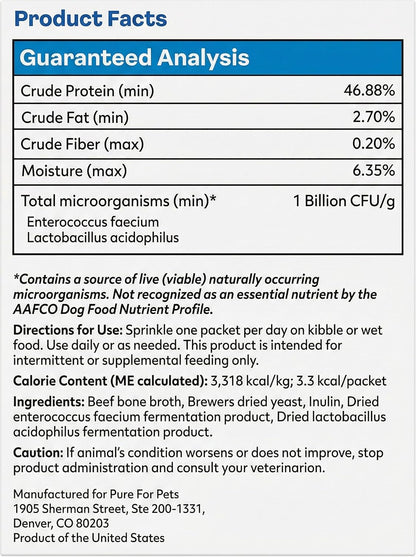 Joyfull Probiotics for Dogs - Supports Gut Health, Immune System, Occasional Diarrhea, Digestive Health, Gas & Bloating - 30 Packets