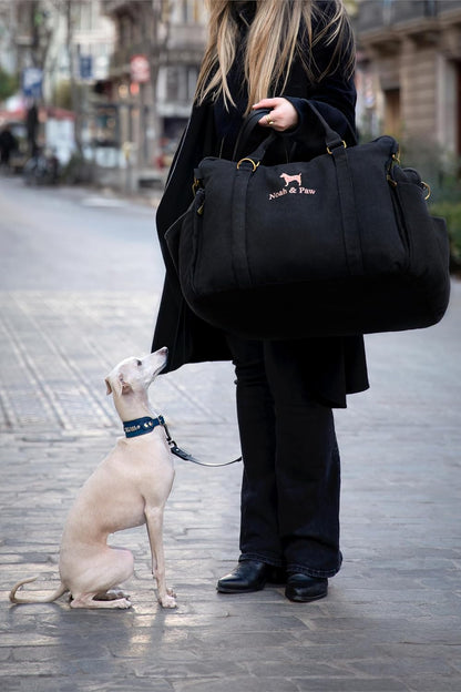 Noah & Paw Dog Car Seat Carrier, Small Dog Car Seat for Small Medium Pets with Harness Clip, 4X Safety Feature, Booster Travel Bed, Waterproof Washable, Orthopedic Foam Filling, Canvas Collection