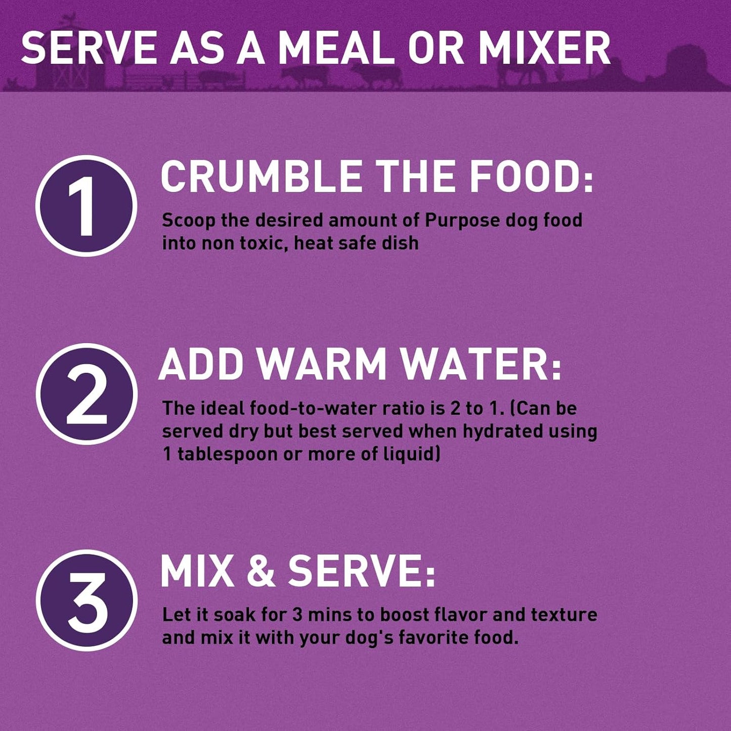 PURPOSE Freeze Dried Raw Dog Food, Grain Free Dry Dog Food, Complete Balanced Meal or Topper, Protein Rich Entree for All Breeds and Life Stages, Turkey & Veggie Recipe, 14 oz, USA Made