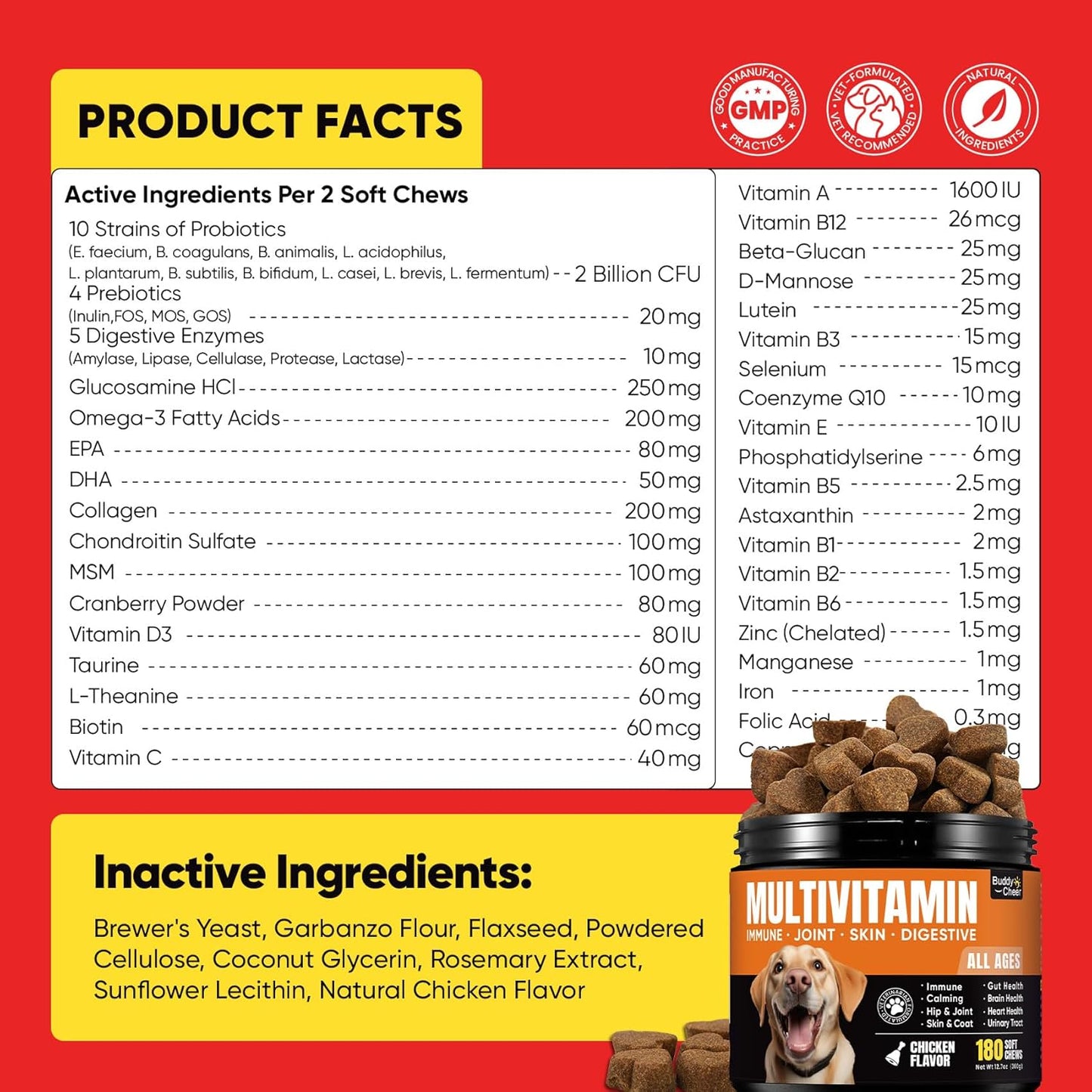 Dog Multivitamin Soft Chews – 10-in-1 Complete Wellness for Joints, Skin & Digestion