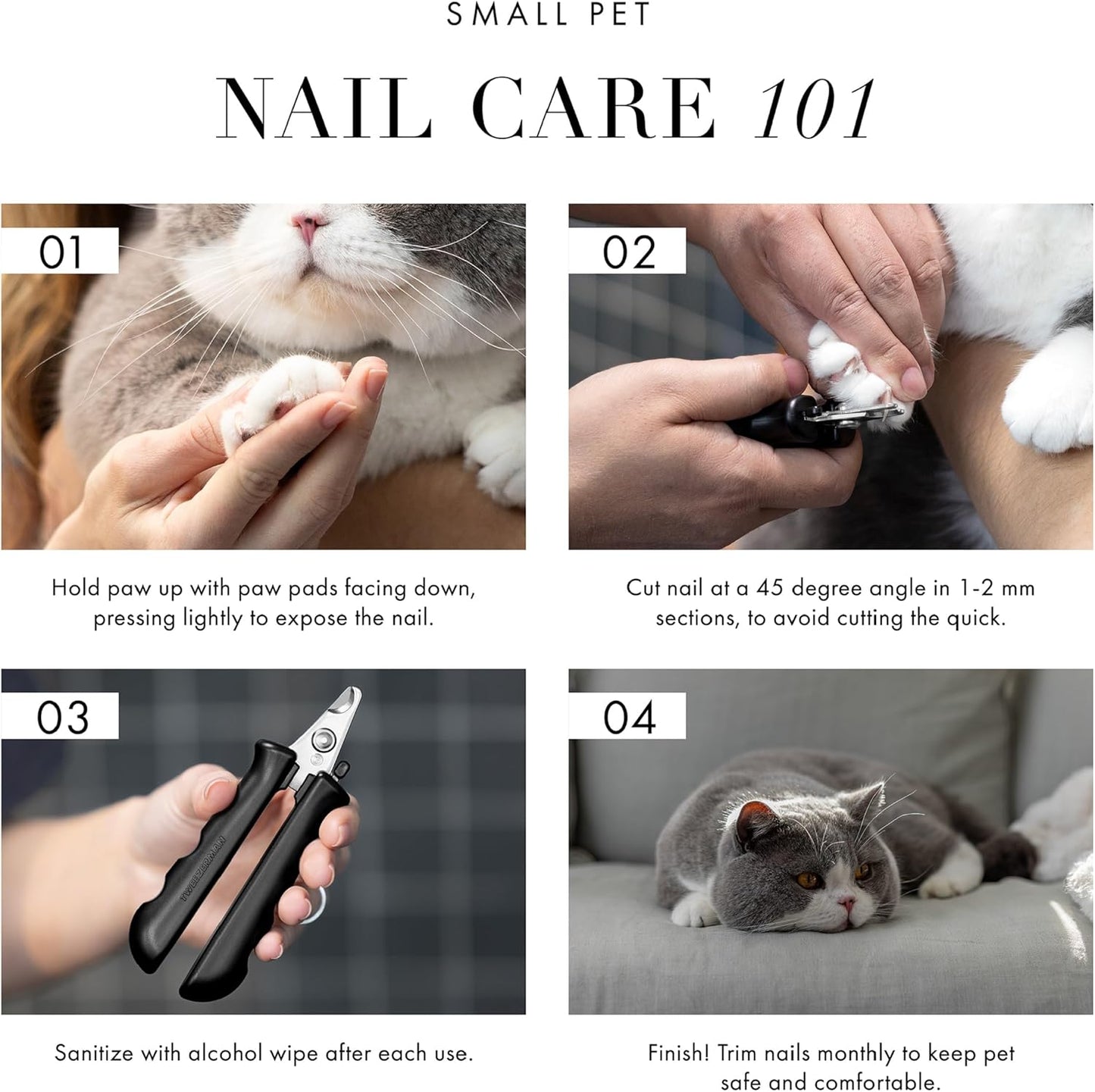 Tweezerman Small Nail Clippers for Dogs & Cats, Manual Professional Dog & Cat Nail Trimmer with Ergonomic Handle