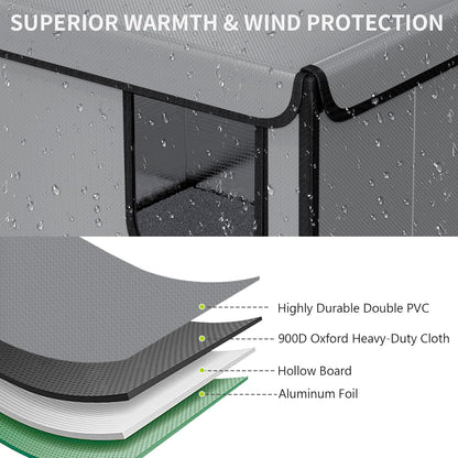 Outdoor Cat House for Winter-Weatherproof Stray Cats Shelter with Thermal Aluminum Foil for Outside