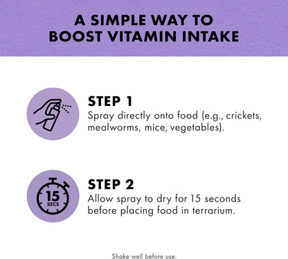 Zilla Vitamin Supplement Food Spray, with Carotene, Spray-on Multivitamin Supplement for Reptiles