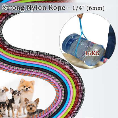 WYuZe 5ft Puppy Leash for Small Dogs (Black Clasp + Silver Clasp)