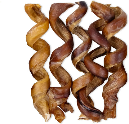 GigaBite 6 Inch Spiral Bully Sticks (10 Pack) Beef Pizzle Dog Treat by Best Pet Supplies