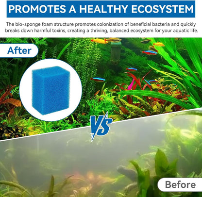 Bio-Foam for AC20 Power Filter, Replacement Aquarium Sponge Filter Media Foam Construction for Use in Freshwater & Saltwater Aquariums, 30PPI Filter Sponge Pads (6 PCS)