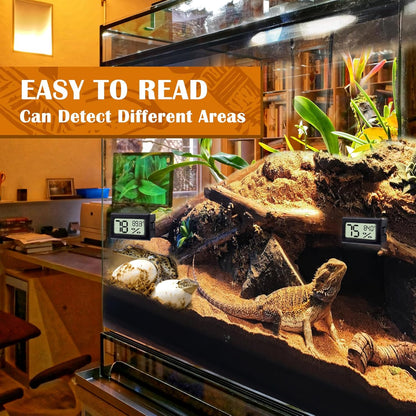 Palksky Bearded Dragon Tank Accessories, 2PCS Reptile Terrarium Thermometer and Humidity Gauge for Jumping Spider, Leopard Gecko, Crested Gecko,Hermit Crab, Gecko, Ball Python, Lizard