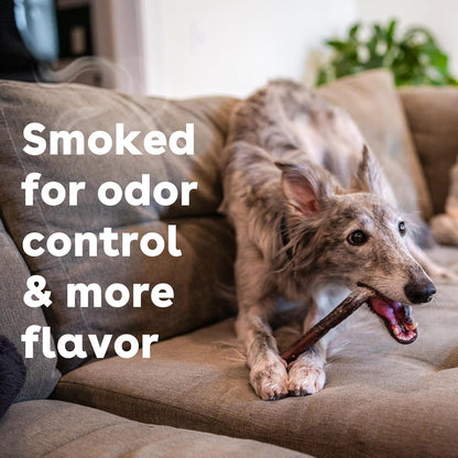 Pupford Thick Bully Sticks for Dogs & Puppies, Smoked for Improved Smell, Natural, Long-Lasting, Single Ingredient Chews for Small & Medium Breeds (6", 20 Count)
