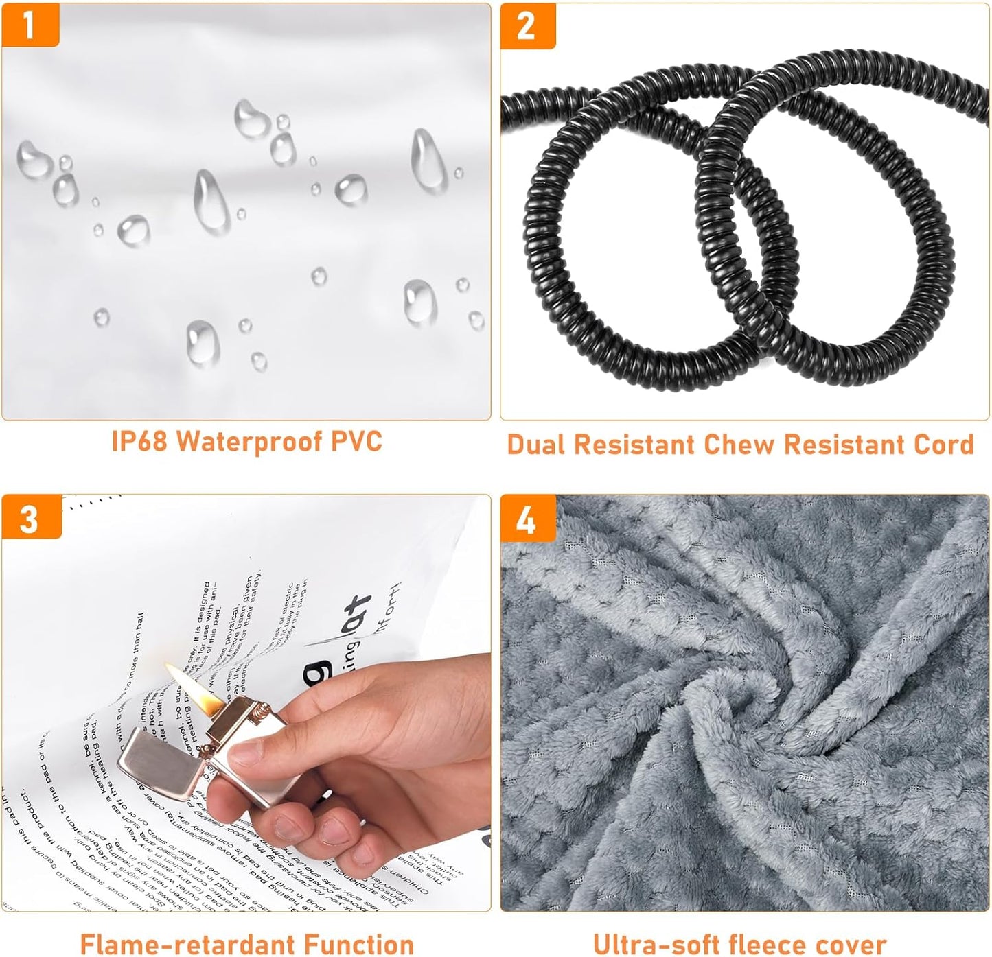 INVENHO Heated Cat Bed, Waterproof Adjustable Temperature Dog Cat Heating Pad with Timer, Indoor Pet Heating Pad for Cats Dogs Electric Pads for Dogs Cats, Pet Heated Pad (S: 18" x 16")