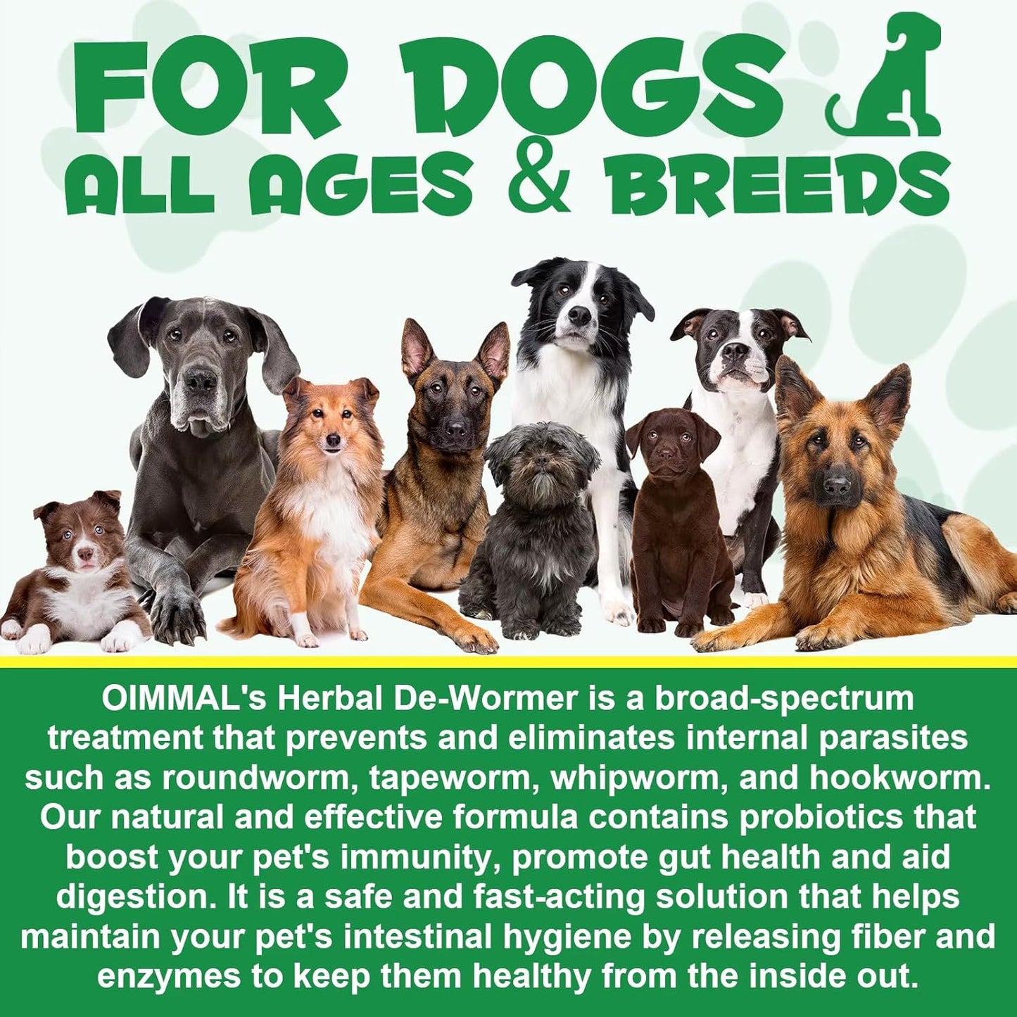 Natural Broad Spectrum Treatment for All Dogs, Herbal Cleanse, Digestive Support for All Breeds, Gut Health, Supplement Drops Enhanced with Probiotics for Puppy & Peros, Supplement Drops