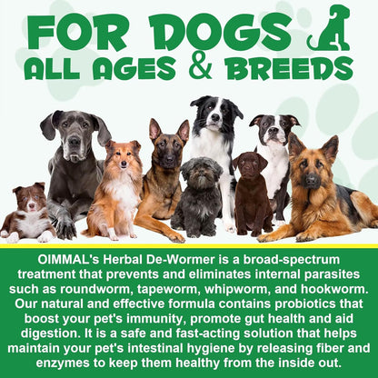 Natural Broad Spectrum Treatment for All Dogs, Herbal Cleanse, Digestive Support for All Breeds, Gut Health, Supplement Drops Enhanced with Probiotics for Puppy & Peros, Supplement Drops