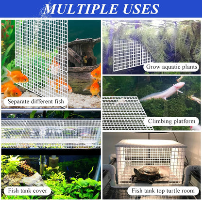 8 Pcs Aquarium Fish Tank Divider, Plastic Egg Crate, Aquarium Filter Bottom Tray, Fish Tank Isolation Board, Fish Tank Separator with 10 Pcs Suction Cups, 11.8 × 11.8 in