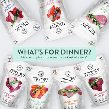 The New Zealand Natural Pet Food Co Meow Freeze Dried Cat Food - Wild Venison Recipe, High Protein Treats, Meals & Toppers, Dry Cat Food, 1.76 oz