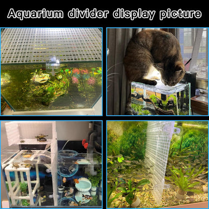 Adjustable Aquarium Fish Tank Divider Filter Bottom Plastic Grid Fish Tank Isolation Board Egg Crate Tray(White, 2pcs 11.8X11.8Inch with 0.35Inch Hole)