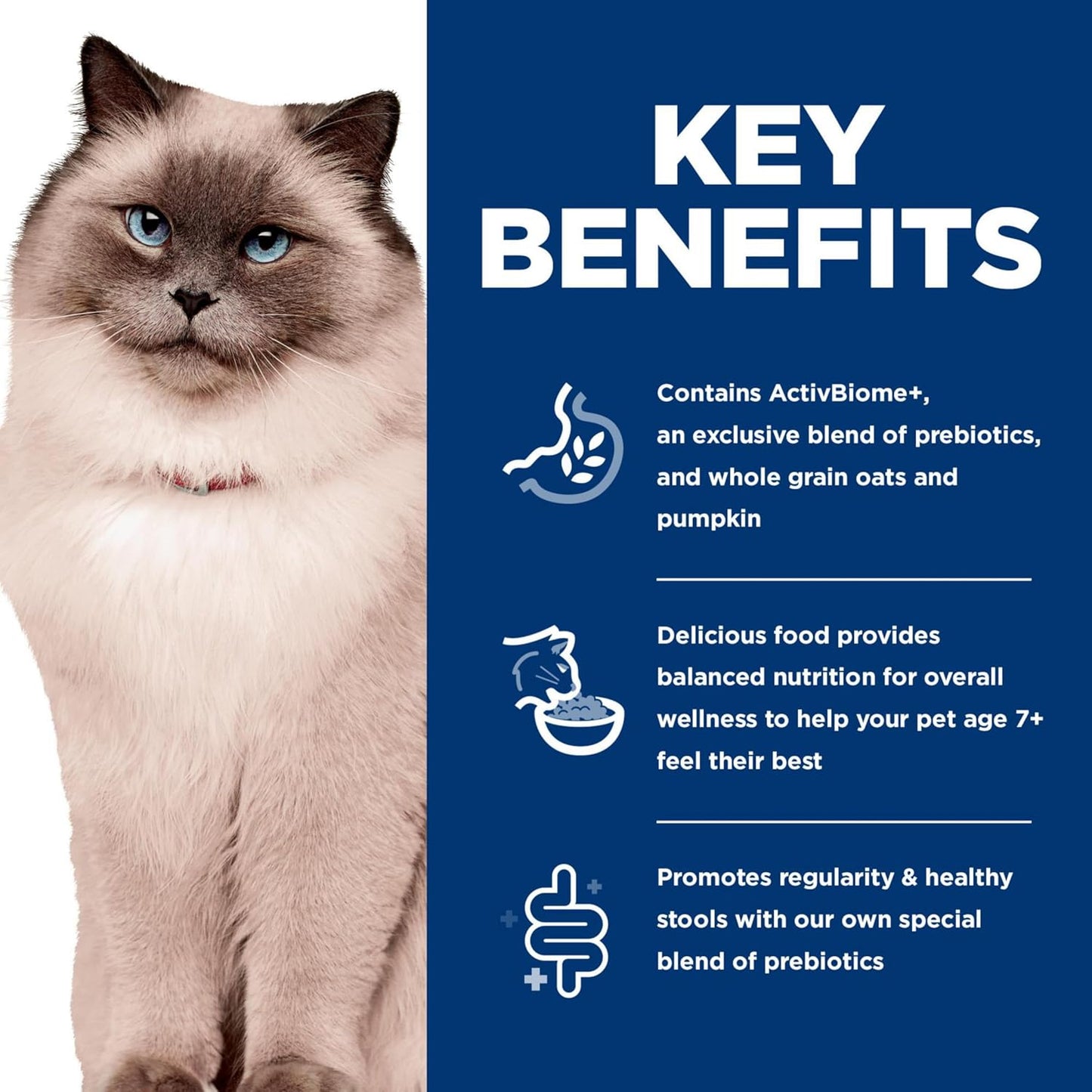 Hill's Science Diet Perfect Digestion, Senior Adult 7+, Digestive Support, Dry Cat Food, Chicken, Barley, & Whole Oats, 3.5 lb Bag