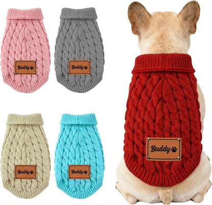 Custom Name Winter Sweater for Dog & Cat, Custom Puppy Clothes, Personalized Dog Sweaters Vest for Small Medium Large Dogs, Birthday Xmas Party Gifts for Dogs Cats