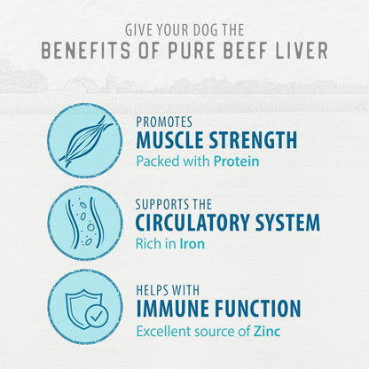 Caledon Farms Freeze Dried Beef Liver Bites Dog Treats, 150 Grams/5.3OZ