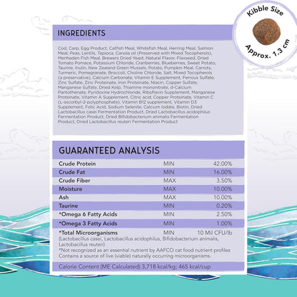 Blackwood Bounty Dry Cat Food, Cod & Carp Recipe for All Life Stages, 2 Pound Bag, High Protein, Grain Free