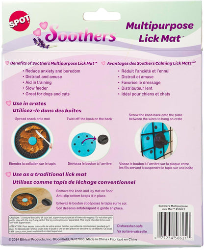 SPOT Soothers Multipurpose Dog Licking Mat- Dog Peanut Butter Lick Pad & Slow Feeder for Crate, Enrichment Toy for Small & Medium Dogs and Puppies, Food Grade Rubber, Anxiety Reliever, 6inch