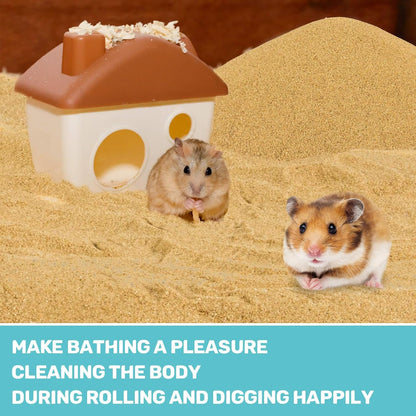 Sukh Hamster Desert Sand 15OZ - Fine Sand Bath for Reptile Hermit Crab Dwarf Hamster Chinchilla Gerbil Turtle as Zoo Med Repti Sand Substrate Hamster Bedding Cleaning Supplies Odor Control Hides Dig