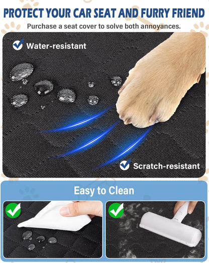 Toffos Dog Car Seat, Extra Stable Backseat Extender for Dogs with Hard Bottom, Waterproof and Foldable Design, Pet Car Seat with Breathable Mesh Window, Black