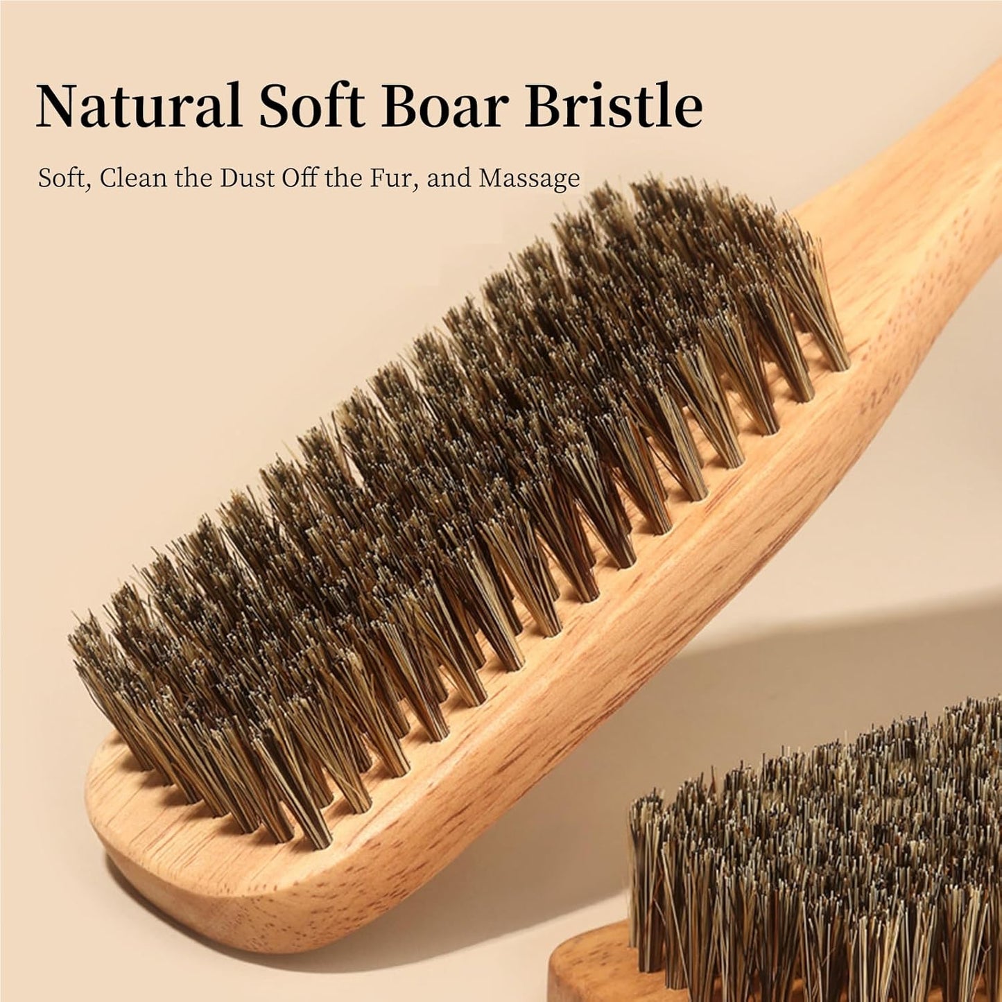 Soft Boar Bristle Dog Brush for Short Haired, Gentle Deshedding & Grooming Tool, Ideal Pet Hair Brush, Puppy Essentials for Grooming and Shedding, Small and Large