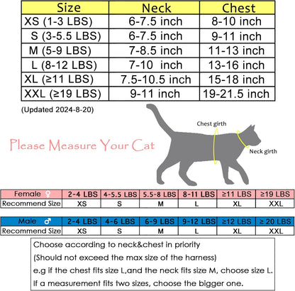 Tactical Cat Harness and Leash for Walking Escape Proof, Adjustable Cat Walking Jackets, Padded Stylish Cat Vest, Khaki, Medium