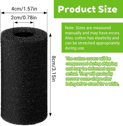 12PCS Pre Filter Sponge, Aquarium Filter Sponge 0.8" Aquarium Intake Sponges Replacement Foam Roll for Freshwater Saltwater Aquariums Fish Tank FilterAccessories