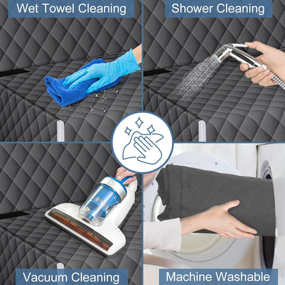 Backseat Cover for Dogs, Waterproof and Non-Slip Pet Bench Seat Covers, Car Seat Protector for Back Seat, Universal Size Rear Car Seat Cover Fits Cars, Trucks and SUVs, M-Charcoal Grey&Grey