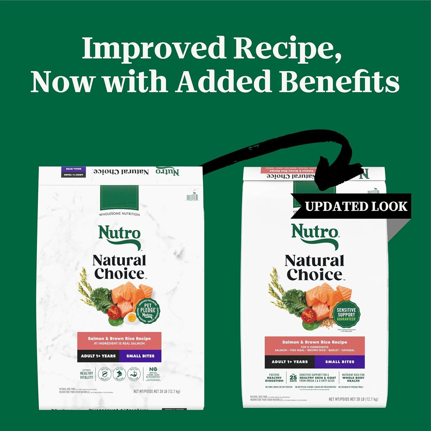 Nutro Natural Choice Adult Small Bites Dog Food, Salmon & Brown Rice Recipe, 28 lb. Bag