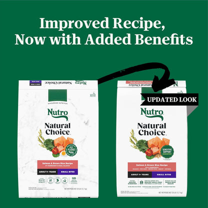 Nutro Natural Choice Adult Small Bites Dog Food, Salmon & Brown Rice Recipe, 28 lb. Bag