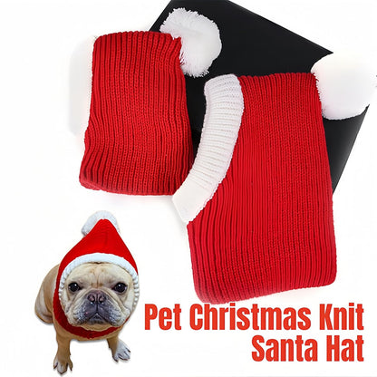Christmas Pet Knit Hat & Neck Gaiter - Warm Winter Dog Cat Hat, Festive Santa Pets Beanie, Soft Knitted Pet Neckwear for Small Medium Large Dogs&Cats (Green, Small)