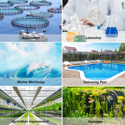 Digital Salinity Tester for Salt Water for Seawater, Aquariums, Marine Monitoring and 4 in 1 Digital EC pH TDS Temp Meter for Water System for Hydroponics, DWC System, Gardening